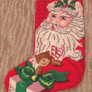 Needlepoint Stocking St. Nick Christmas